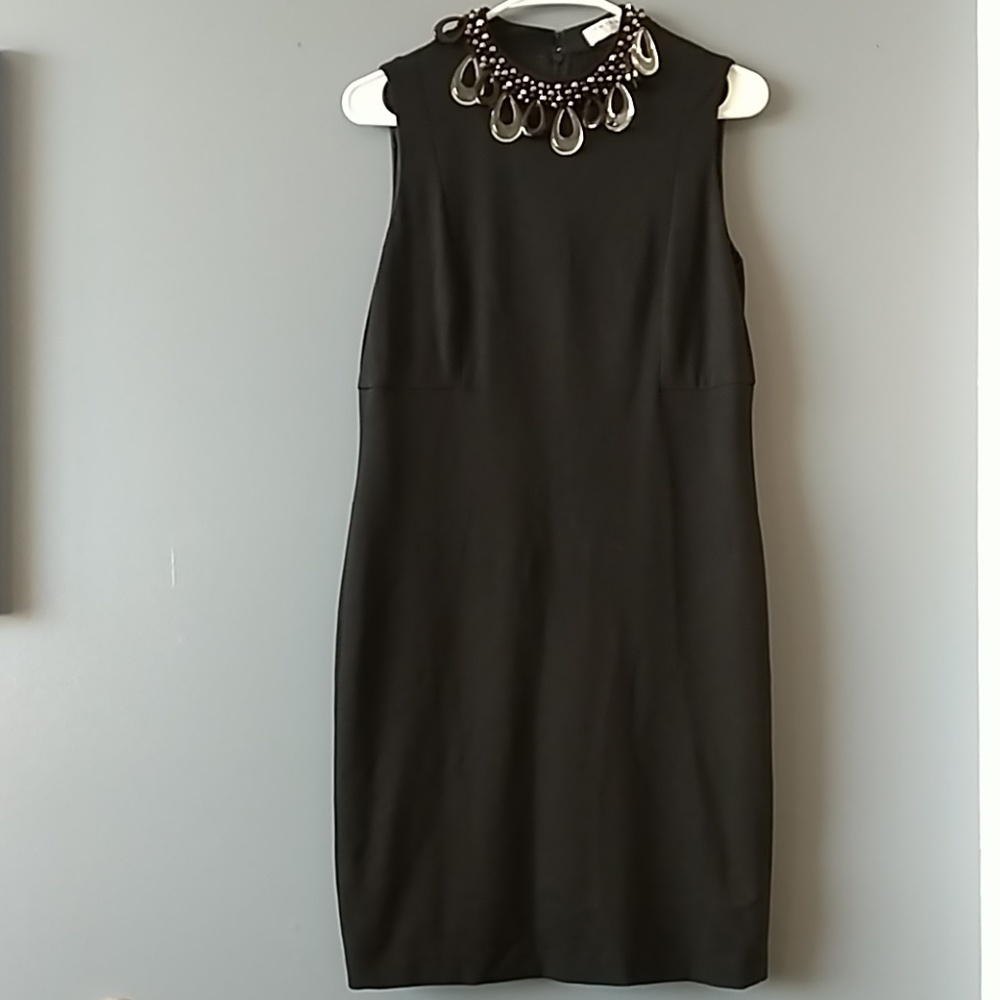 Trina Turk Sheath Dress Beaded Embellished Sz 10